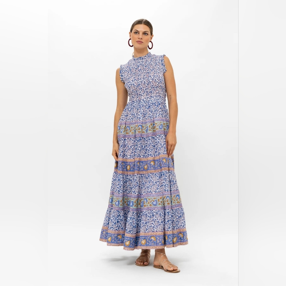 NWOT Oliphant Portland Blue Maxi Dress Xs